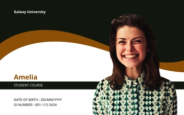 Free Blank University ID Card Template to Edit Online