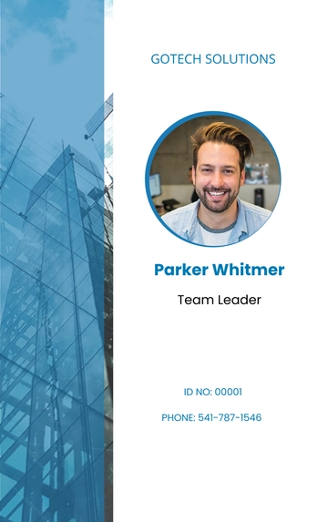 Free Corporate ID Card Format Template to Edit Online