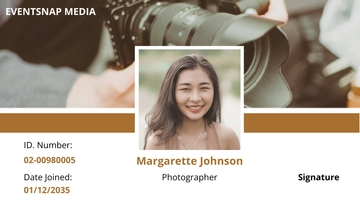 Free Event Photographer ID Card Template to Edit Online