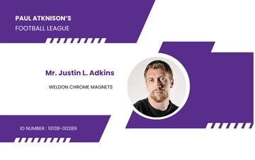 Free Football ID Card Template to Edit Online