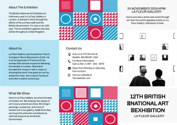 Free Exhibition Tri-Fold Brochure Template to Edit Online
