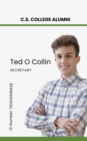 Free Alumni Association ID Card Template to Edit Online