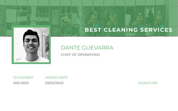 Free Cleaning Service ID Card Template to Edit Online