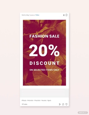 Editable Fashion Sale Tumblr Post Template
