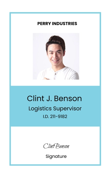 Free Logistics ID Card Template to Edit Online