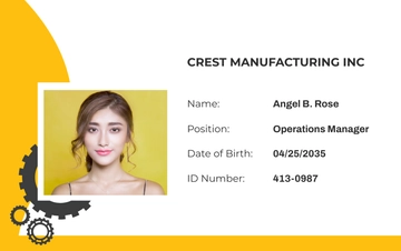Free Manufacturing ID Card Template to Edit Online