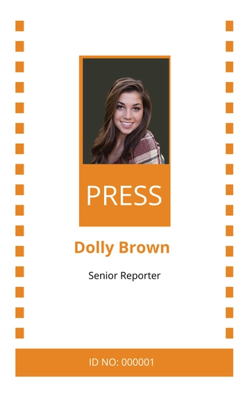 Free Official Press ID Card Template to Edit Online
