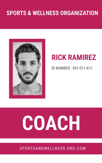 Free Official Sports ID Card Template to Edit Online