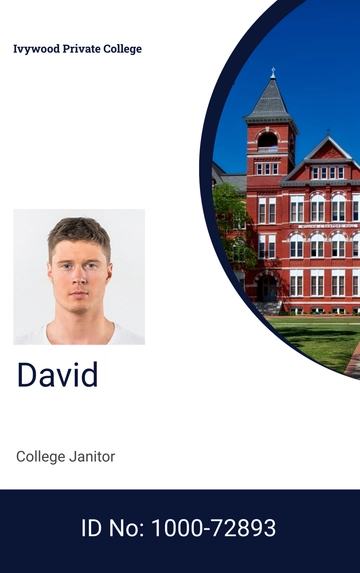 Free Private College ID Card Template to Edit Online