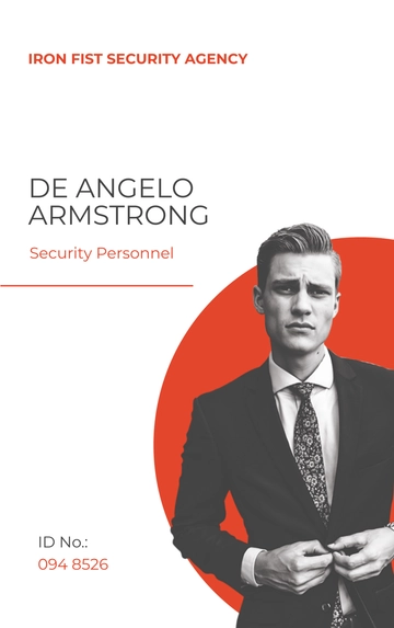 Free Private Security ID Card Template to Edit Online