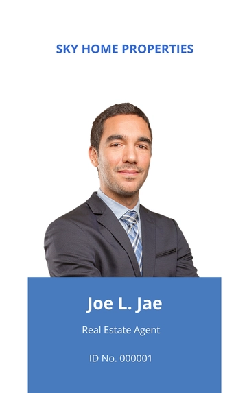 Free Professional Real Estate ID Card Template to Edit Online