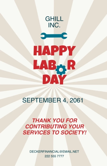 Free Happy Labor Day Retro Poster Template to Edit Online