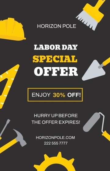 Free Labor Day Design Poster Template to Edit Online
