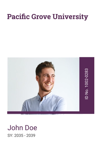 Free Sample College ID Card Template to Edit Online