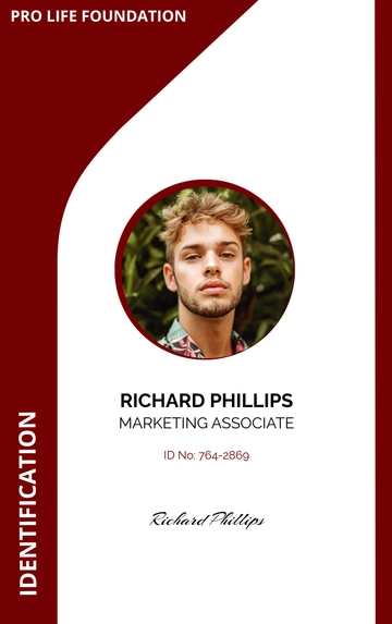 Free Sample Non-Profit Organizations ID Card Format Template to Edit Online