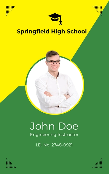 Free School Teacher ID Card Template to Edit Online