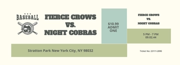 Free Vintage Baseball Ticket Template to Edit Online