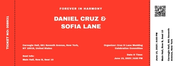Free Fall Wedding Concert Ticket Template to Edit Online