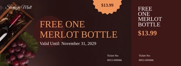 Free Wine Drink Ticket Template to Edit Online