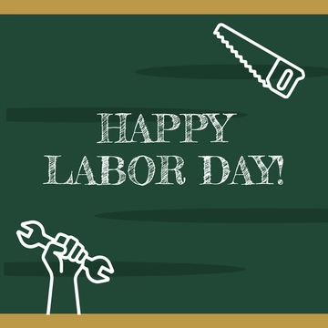 Free Happy Labor Day Chalkboard Clipart Template to Edit Online