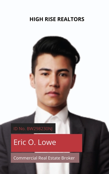 Free Simple Real Estate Agent ID Card Template to Edit Online