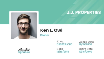 Free Modern Realtor ID Card Template to Edit Online