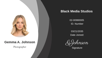 Free Sample Photographer ID Card Template to Edit Online