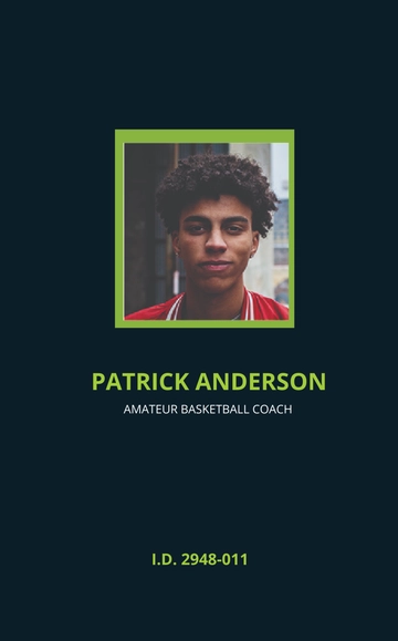 Free Sample sports ID Card Template to Edit Online