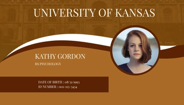 Free Sample University ID Card Template to Edit Online