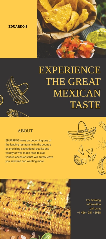 Free DL Mexican Menu Template to Edit Online