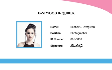 Free Simple Photographer ID Card Template to Edit Online