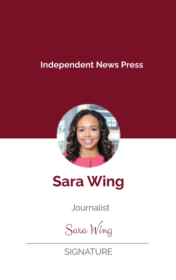 Free Simple Press ID Card Template to Edit Online
