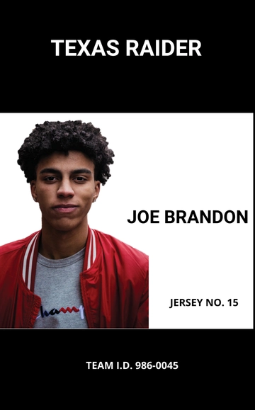 Free Simple sports ID Card Template to Edit Online
