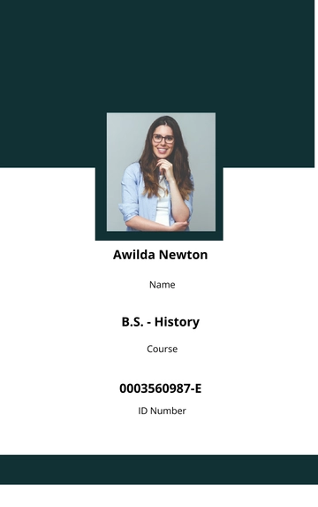 Free Simple Student ID Card Template to Edit Online