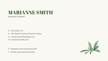 Free Botanical Garden Business Card Template to Edit Online Free Botanical Garden Business Card Template to Edit Online