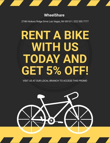 Free Bike For Rent Flyer Template to Edit Online