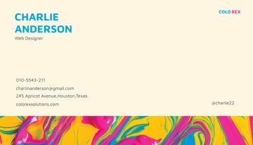 Free Creative Multicolor Business Card Template to Edit Online