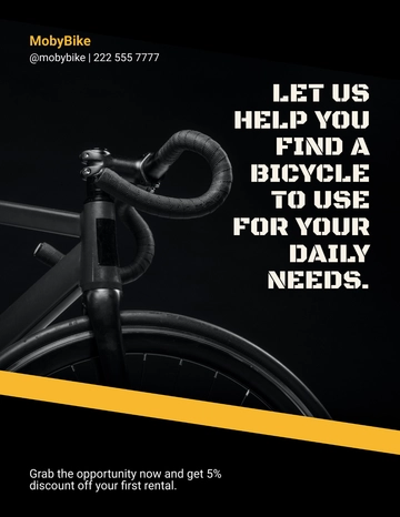 Free Bicycle For Rent Flyer Template to Edit Online