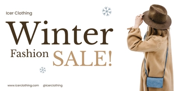 Free Winter Fashion Banner Template to Edit Online