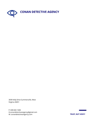 Free Detective Letterhead Template to Edit Online