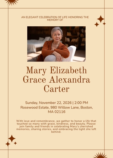 Free Elegant  Celebration Of Life Invitation Template to Edit Online | Template.net