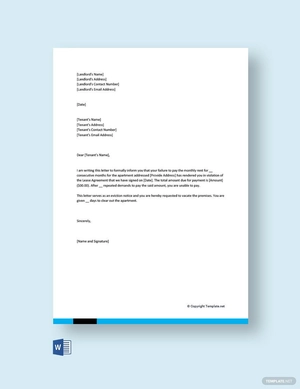 Eviction Letter to Tenant Template Eviction Letter to Tenant Template