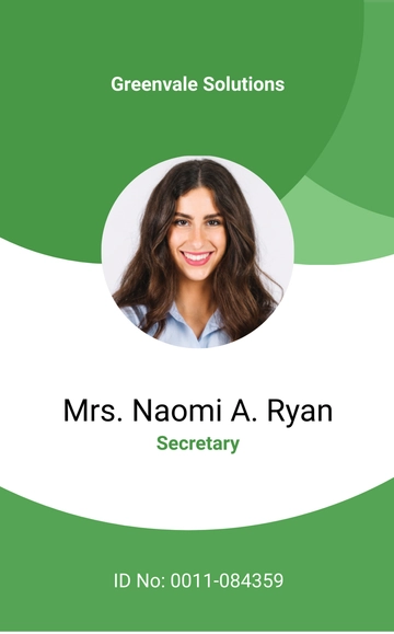 Free Format ID Card Template to Edit Online