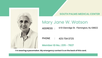 Free Pacemaker ID Card Template to Edit Online