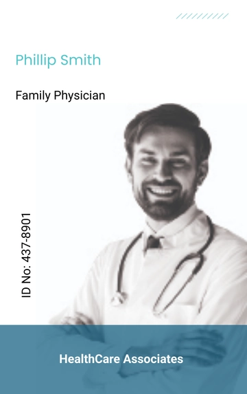 Free Physician ID Card Template to Edit Online