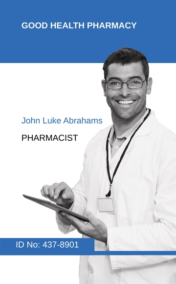 Free Pharmacy ID Card Template to Edit Online