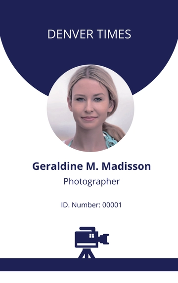 Free Printable Photographer ID Card Template to Edit Online