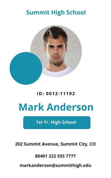Free Private School Student ID Card Template to Edit Online