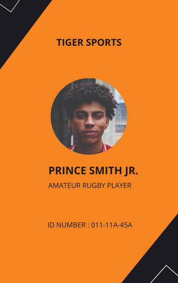 Free Printable Sports ID Card Template to Edit Online