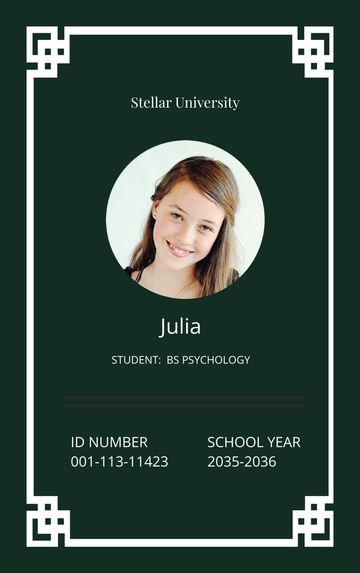 Free Printable University ID Card Template to Edit Online